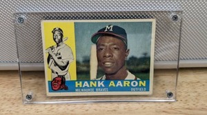 1960 Topps Hank Aaron Baseball Card Milwaukee Braves HOF MLB #300 X