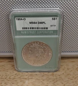 1904-O Morgan Silver Dollar Graded Coin NTC MS 64 DMPL X