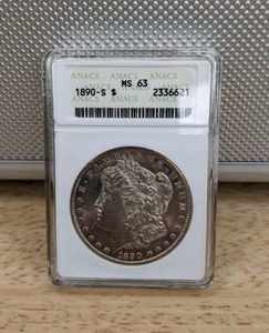 1890-S Morgan Silver Dollar Graded Coin ANACS MS 63 X