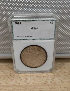 1887 Morgan Silver Dollar Graded Coin PCI MS 64 X