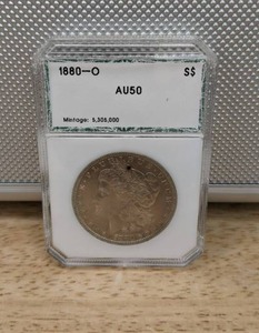 1880-O Morgan Silver Dollar Graded Coin PCI AU 50 X