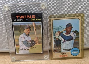 1968 Topps Tony Oliva & 1971 Topps Rod Carew Baseball Cards Twins HOF MLB #165 #210 X