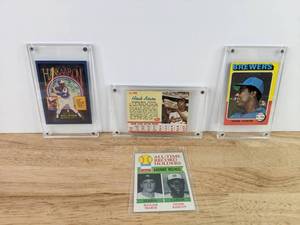 1962 Post 1975 Topps 1979 Topps 1986 Donruss Hank Aaron Baseball Cards Milwaukee Brewers MLB HOF #602 #660 #149 #413  X