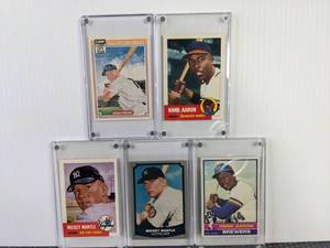Collection of Mickey Mantle Baseball Cards 1991 Topps Archives 1988 Pacific 1987 Leaf&nbsp and&nbsp Hank Aaron Cards 1992 Topps Archives&nbsp1976 Topps HOF MLB  X
