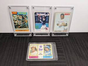 1970 1973 1976 Topps Hank Aaron Baseball Cards, 1973 Topps Dick Allen and Hank Aaron Allstar Card #322 Atlanta Braves HOF MLB #1 #100 #500  X