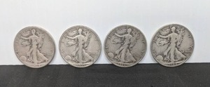 Set of (4) Walking Liberty Half Dollar Coins 1934 1935 1936 1942  X