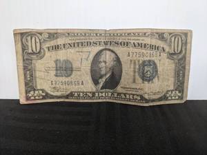 1934 $10 Bill Silver Certificate  X
