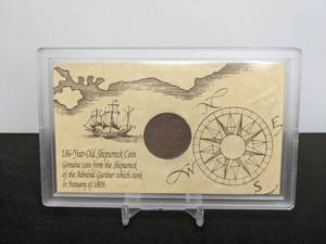 Antique 1808 English 186 Year Old Shipwreck Coin of Admiral Gardner 1809 X