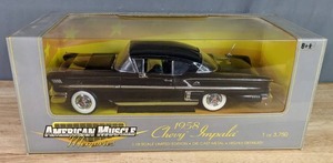 American Muscle Memories 1958 Chevy Impala 118 Scale Limited Edition Die Cast Metal Highly Detailed Model - Black X