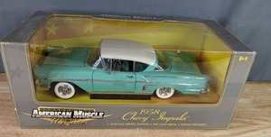 American Muscle Memories 1958 Chevy Impala 118 Scale Limited Edition Die Cast Metal Highly Detailed Model - Tropic Turquoise X