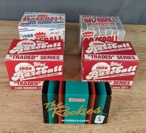 1988 & 1989 Fleer Baseball Logo Stickers & Updated Trading Cards, (2) 1986 Topps Baseball Picture Trading Cards, & 88 Donruss The Rookie Puzzle & Cards, MLB X