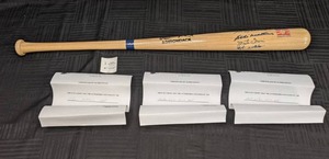 34 Eddie Mathews Monte Irvin Hoyt Wilhelm Luis Aparicio Autographed Model Baseball Bat MLB HOF X