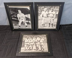 Set of (3) New York Yankees Photos w Mickey Mantle, Babe Ruth, &amp More, MLB X