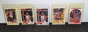 1989-90 Michael Jordan Hoops Card & (4) 1991-92 Michael Jordan Upper Deck Basketball Cards NBA  X