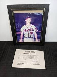 Eddie Mathews Autographed 8 x 10 MLB Baseball HOF COA X