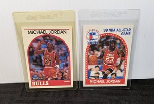 1989-90 Pair of Michael Jordan Hoops and Hoops All-Star Basketball Cards NBA  X