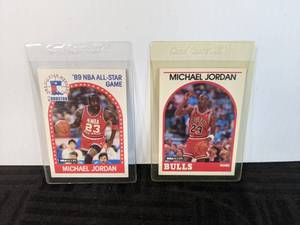 1989-90 Pair of Michael Jordan Hoops and Hoops All-Star Basketball Cards NBA  X