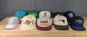 Collection of (10) Vintage Sports Hats Spartans, Orlando Magic, Toronto Blue Jays, MLB, NBA, NFL, Gophers, Duke, Sox, Etc. X