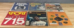 Collection of (6) Hank Aaron Magazines Sports Illustrated, Baseball Extra, Pro Sports, &amp More X