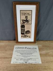 Hank Aaron Autographed Alaga Syrup Newspaper Ad MLB HOF Baseball Braves X