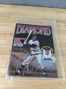 Hank Aaron Autographed Diamond Baseball Magazine MLB HOF X