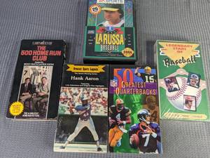 EA Sports Sega Video Game and VHS Mickey Mantle, Hank Aaron, NFL and MLB Tapes X