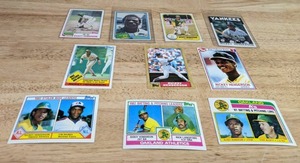 Set of (10) Rickey Henderson Baseball Cards MLB  X