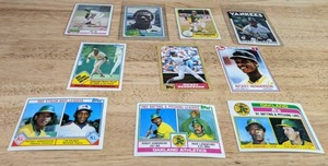Set of (10) Rickey Henderson Baseball Cards MLB  X