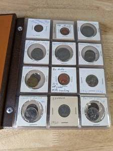 Binder Filled with Collectable Domestic and Foreign Coins Q