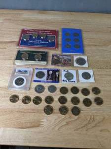 Collection of Kennedy Susan B Anthony and Sacagawea Coins - 2003 Uncirculated Kennedy and Sacagawea Coins 1968 1980 2008 Kennedy half Dollars  Q