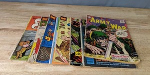 Collection of (11) Comic Books  Army at War, UFO 7 Outer Space, War at Sea, Sad Sack Series, Casper Cat, Reddy Goose  Q