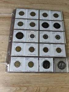 Variety of French Coins - French Centimes French Equatorial Francs Gambia Bututs French Polynesia Franc  Q