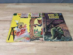 Collection of 4 Vintage Comic Books Boris Karloff Tale of Mystery, Little Red Riding Hood, Goldilocks and the Three Bears, Disney Comics   Q