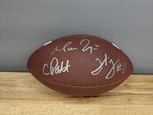 Matt Ryan & Julio Jones & Cordarrelle Patterson Autographed Wilson NCAA Football NFL Atlanta Falcons T
