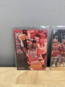 Michael Jordan NBA Chicago Bulls 3 Card Lot Hoops Topps Stadium Club Basketball T