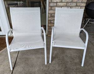 lot 52 image: Pair of White Patio Chairs