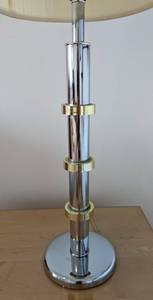 lot 62 image: Vintage Chrome and Brass Table Lamp