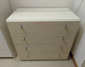 lot 67 image: Vintage Cream Colored Low Dresser