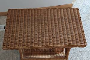 lot 80 image: Wicker Side TableMagazine Rack