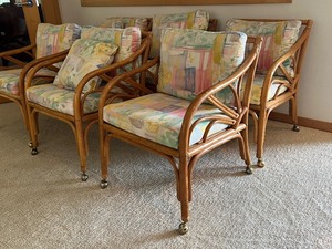 lot 37 image: Set of Six Vintage Rattan Chairs