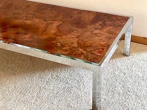 lot 5 image: 1970s Vintage Chrome and Copper Design Mid Century Table