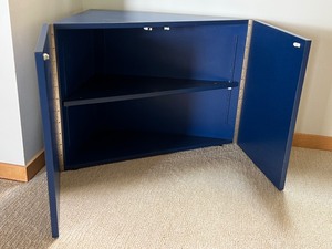lot 38 image: Contemporary Cobalt Blue Corner Cabinet