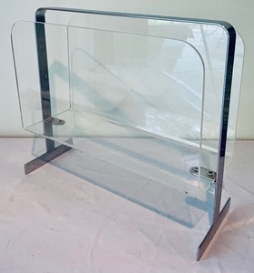 lot 86 image: Lucite and Chrome Magazine Rack