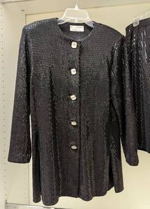lot 116 image: Glittery Black St. John by Marie Gray Jacket and Skirt