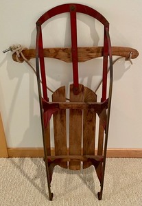 lot 110A image: Vintage Wooden and Metal Sled