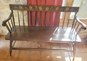 lot 102 image: Vintage Colonial S. Bent & Bros Bench