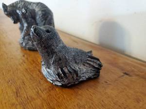 lot 105 image: Two Inuit Sculptures By The Wolf Sculptures