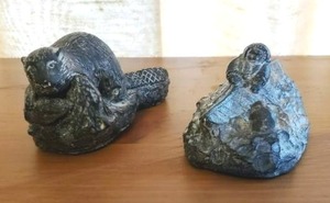 lot 119 image: Two Inuit Sculptures By The Wolf Sculptures