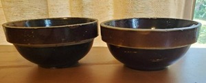 lot 121 image: Two Stoneware Cream-Whipping Mixing Bowls