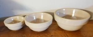 lot 135 image: Three Milk Creek Stoneware Nesting Bowls